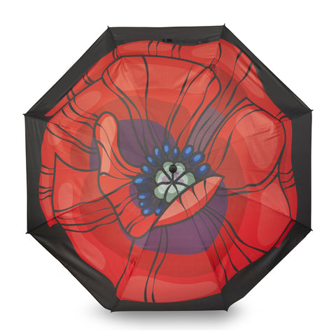 Vintage Blooming Poppy Golf Umbrella