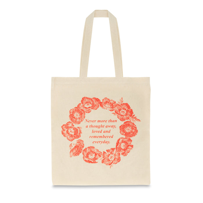 Wreath Quote Cotton Tote Bag Poppy Shop UK