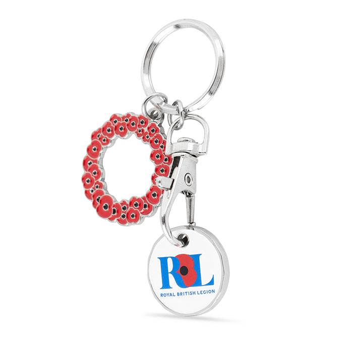 Poppy Wreath Trolley Keyring