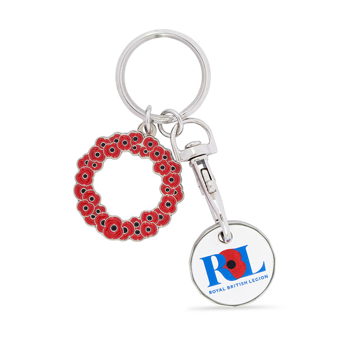 Poppy Wreath Trolley Keyring