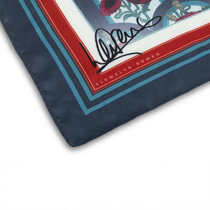 poppy【新品未使用】Border muffler　blue border Laurence Llewelyn-Bowen Art Deco Poppy Scarf | Poppy Shop UK