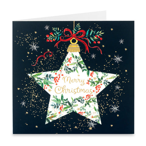 Merry Christmas Star Christmas Cards - Pack of 10