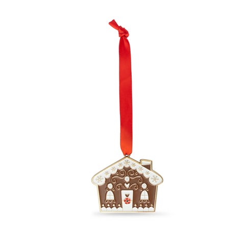 Gingerbread House Enamel Christmas Decoration