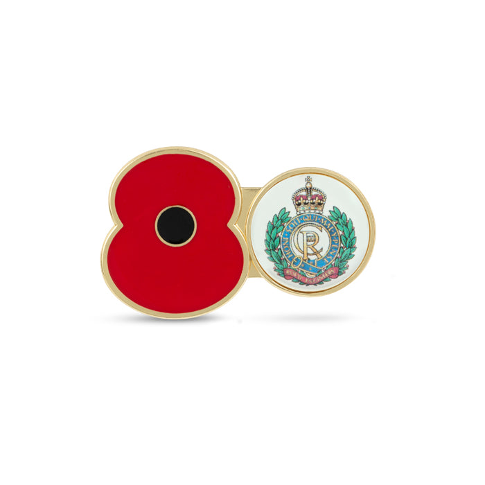 metal poppy badge