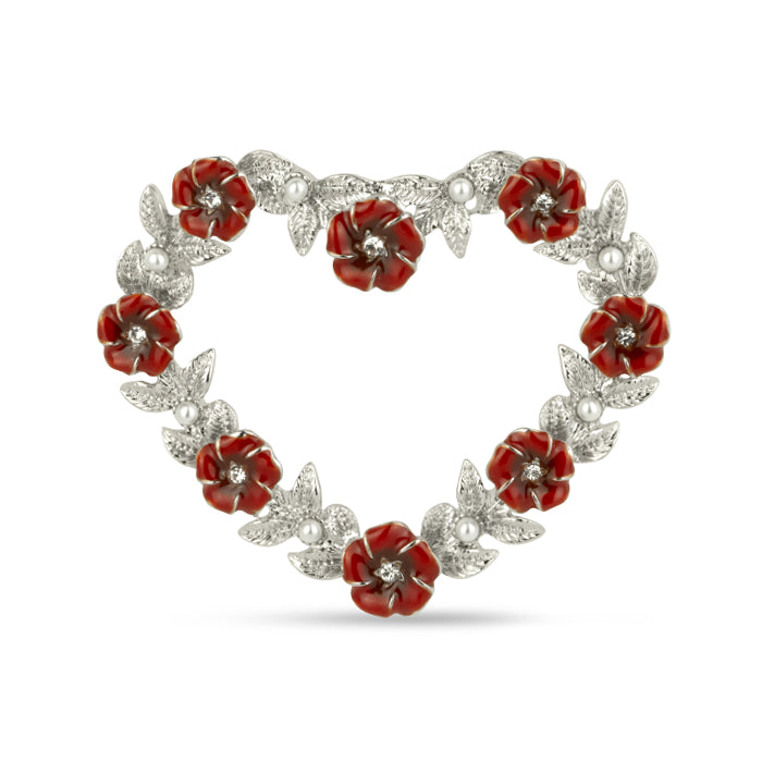 Silver and sale pearl brooch