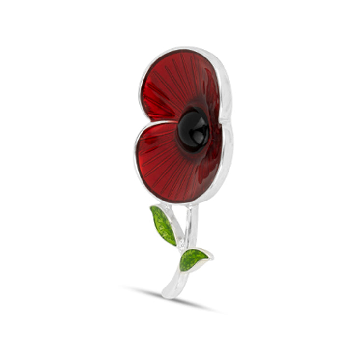 Silver poppy sale brooch