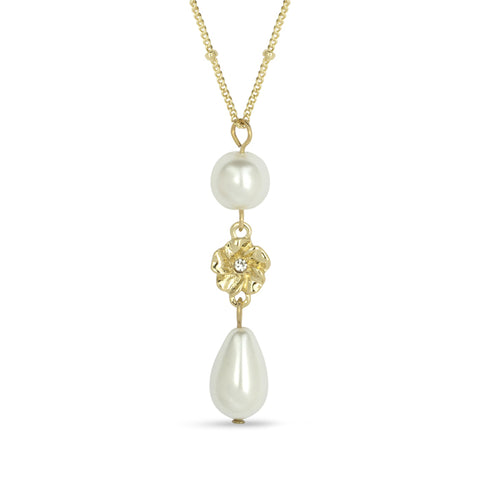 Poppy and Pearl Necklace