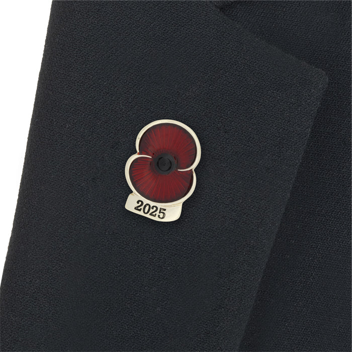 2025 Dated Gold Tone Poppy Lapel Pin