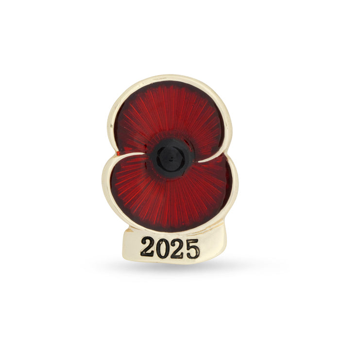 2025 Dated Gold Tone Poppy Lapel Pin