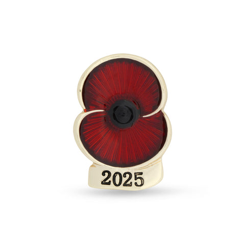 2025 Dated Gold Tone Poppy Lapel Pin