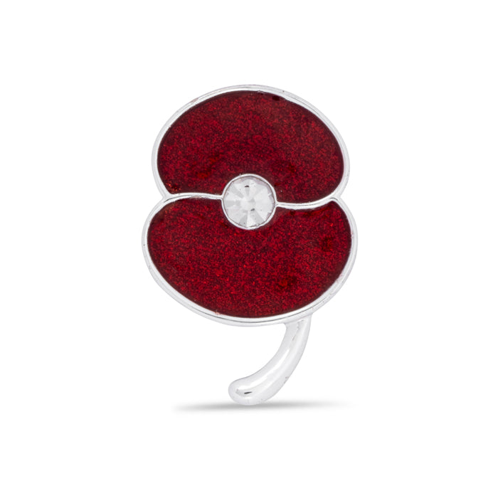 Crystal Enamel Pin Brooch – Poppies Design – Badge For Christmas, Props, Daily Wear – UK Seller