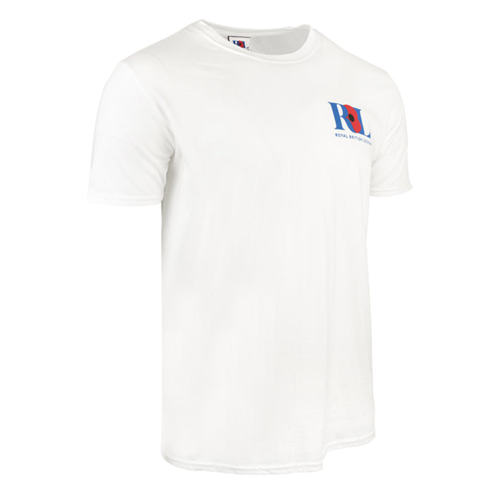 Royal British Legion White Logo T Shirt Poppy Shop UK