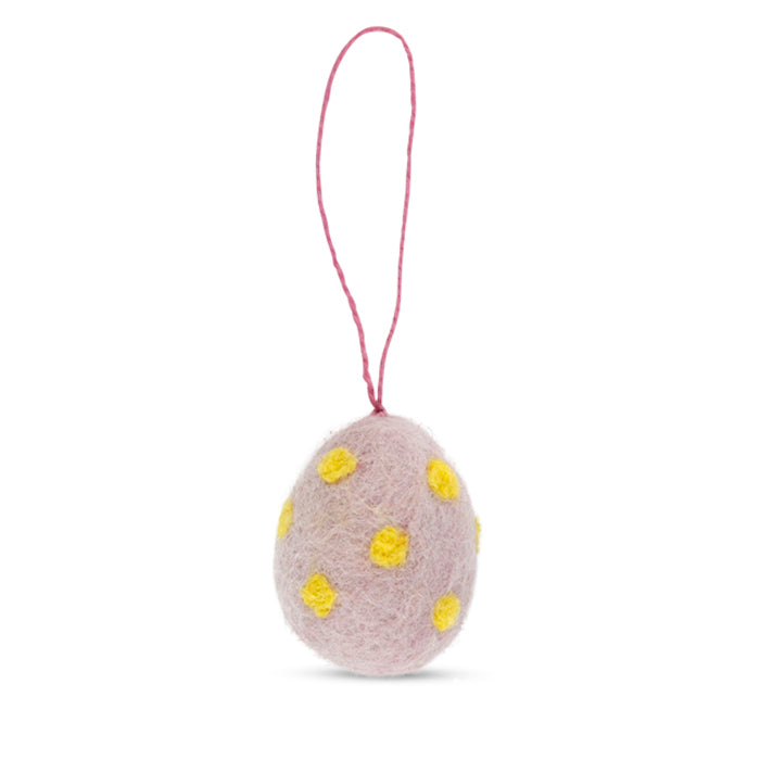 Felt Egg Decorations with Poppy - Set of 5