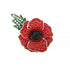 Raised Poppy and Leaf Glitter Brooch