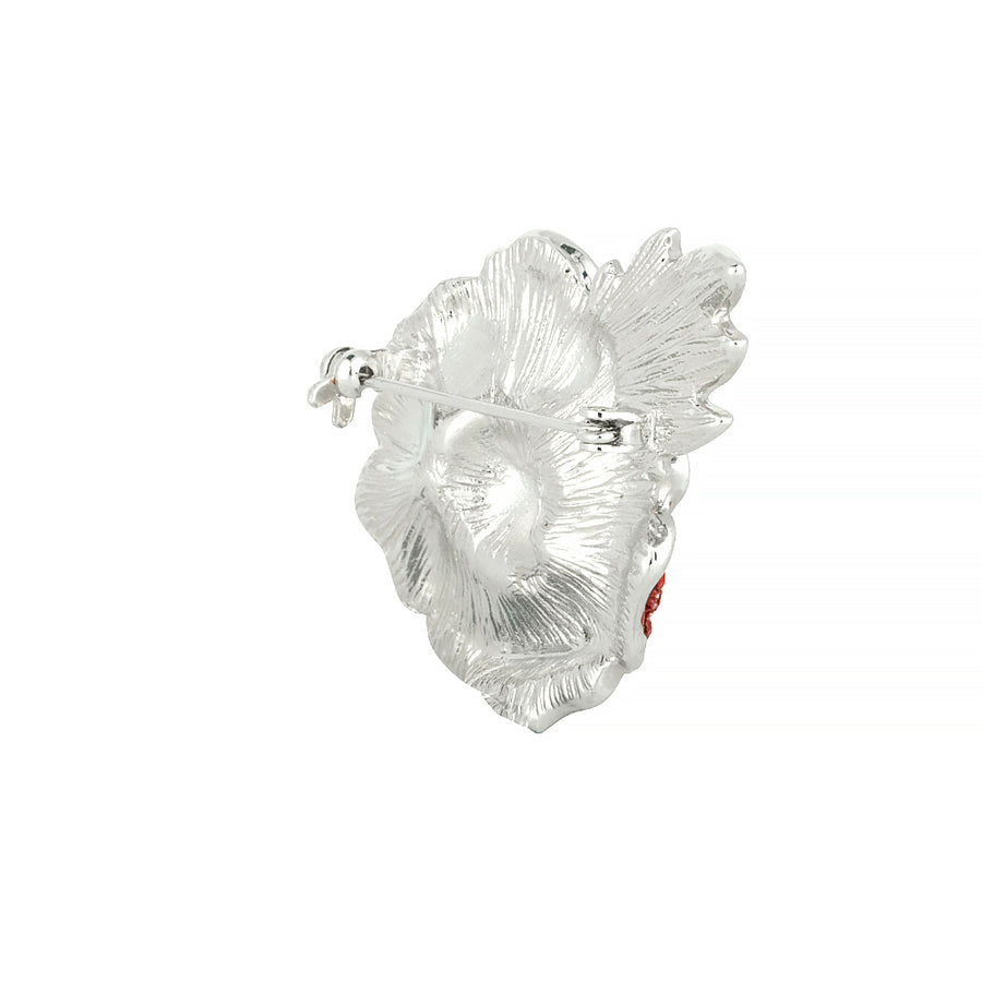 Raised Poppy and Leaf Glitter Brooch