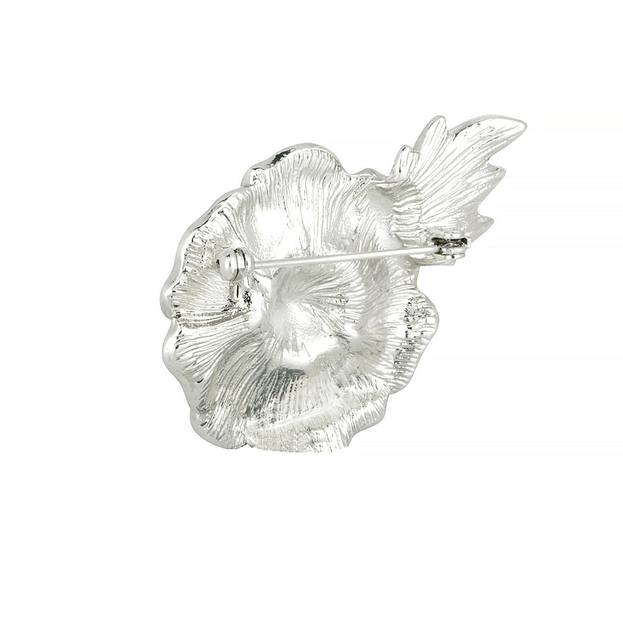 Raised Poppy and Leaf Glitter Brooch