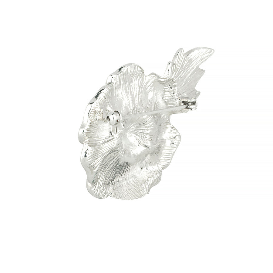 Raised Poppy and Leaf Glitter Brooch