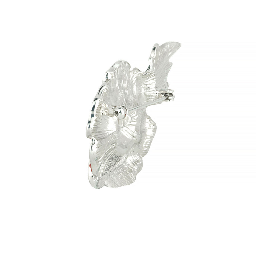 Raised Poppy and Leaf Glitter Brooch