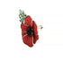 Raised Poppy and Leaf Glitter Brooch