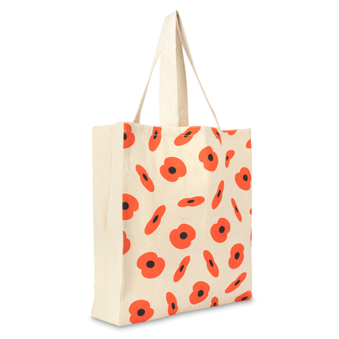 Falling Poppies Cotton Tote Bag