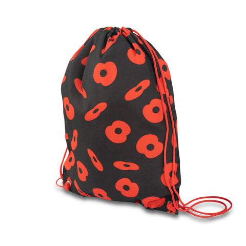 Falling Poppies rPET Drawstring Bag
