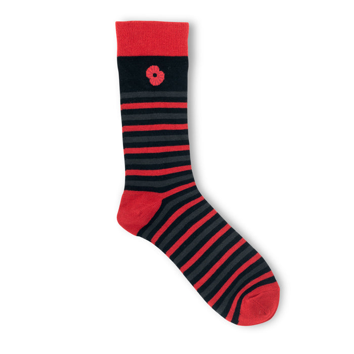 Poppy Stripe Bamboo Sock - Pack of 3