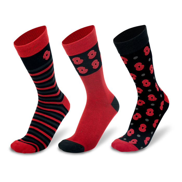 Poppy Stripe Bamboo Sock - Pack of 3