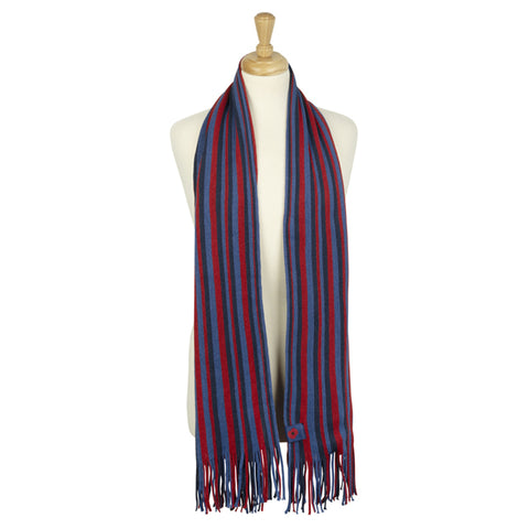 Striped Scarf with Woven Poppy Tag