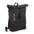 Black Roll-Top Backpack with Poppy Keyring