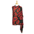 Vintage Poppies Viscose Black Scarf