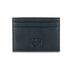 Blue Leather Slip Card Holder with Debossed Poppy