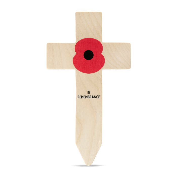 Printed Remembrance Cross Wooden Tribute | Poppy Shop UK