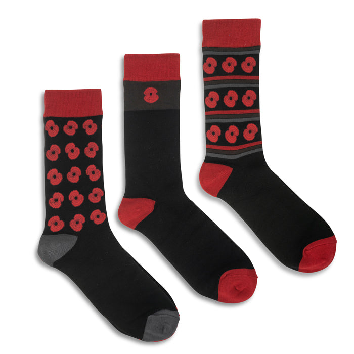 Poppy & Stripes Bamboo Socks - Pack of 3