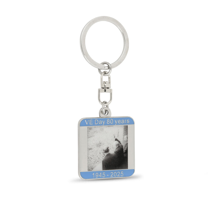 VE Day 80 Churchill Keyring
