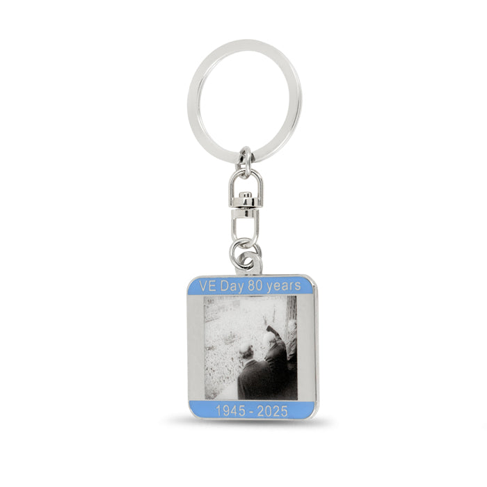 VE Day 80 Churchill Keyring