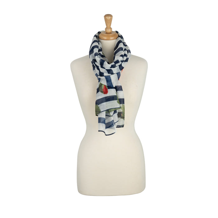 Nautical Stripe and Poppy Scarf
