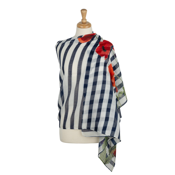 Nautical Stripe and Poppy Scarf