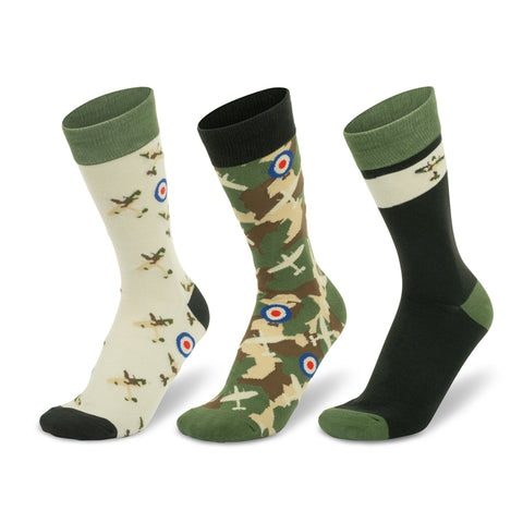 Spitfire Camouflage Bamboo Socks - Pack of 3