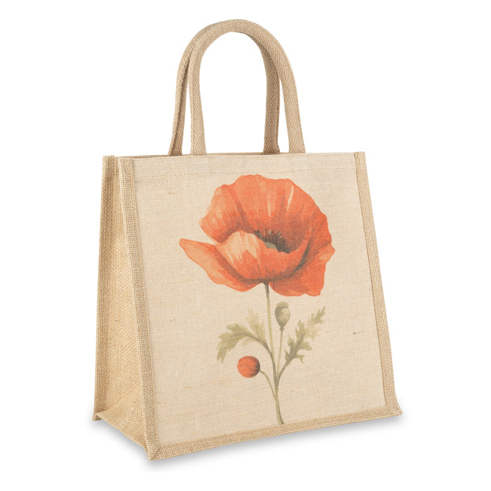 Single Poppy Medium Juco Bag