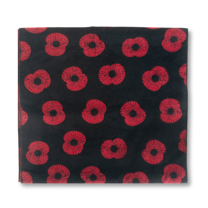 Red & Black Poppy Reversible Scarf