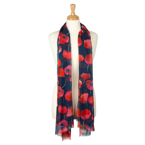 Dewy Poppies rPET Lightweight Scarf