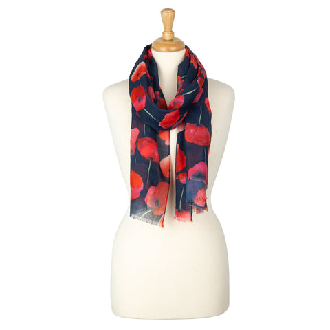 Dewy Poppies rPET Lightweight Scarf