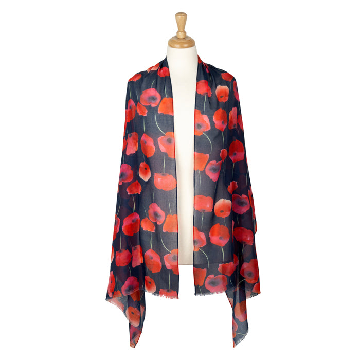 Dewy Poppies rPET Lightweight Scarf