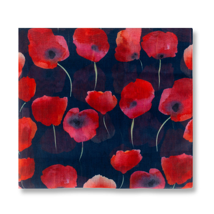 Dewy Poppies rPET Lightweight Scarf