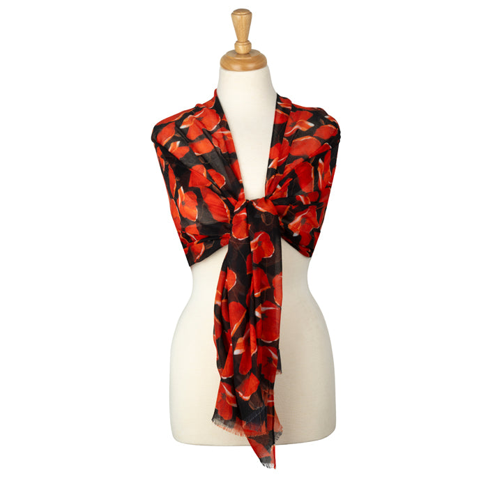 Wild Poppies rPET Lightweight Scarf