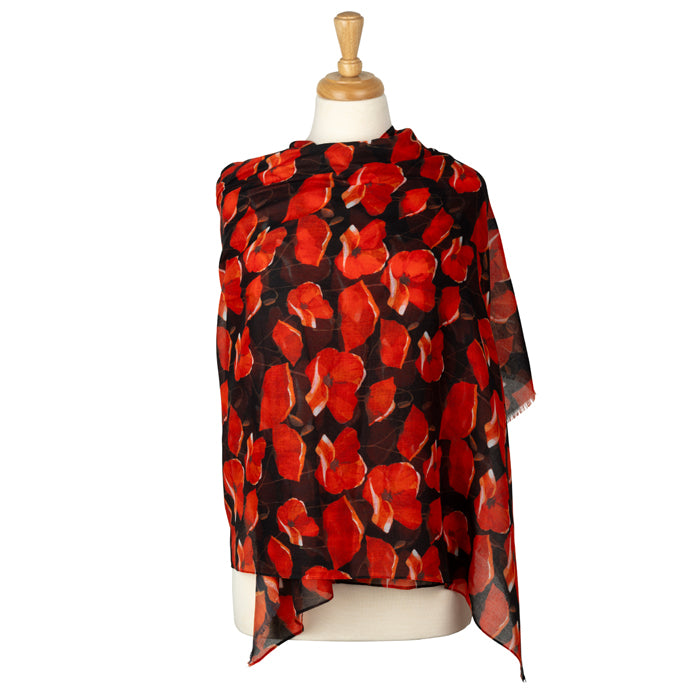 Wild Poppies rPET Lightweight Scarf