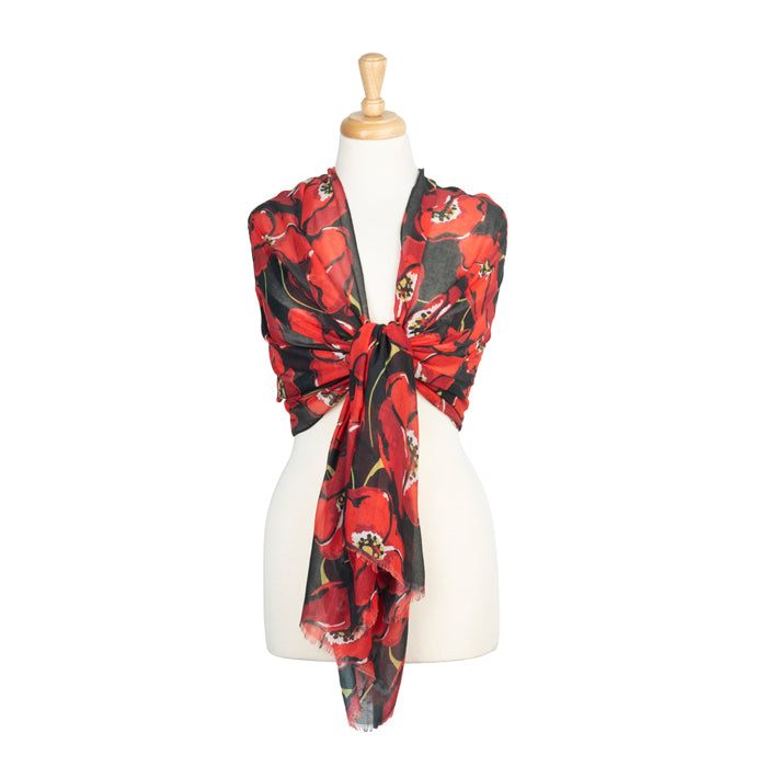 Poppies in Bloom Light Weight Scarf