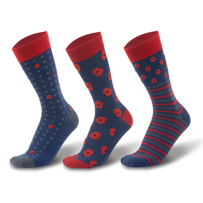 Men's Poppy Socks - Pack of 3