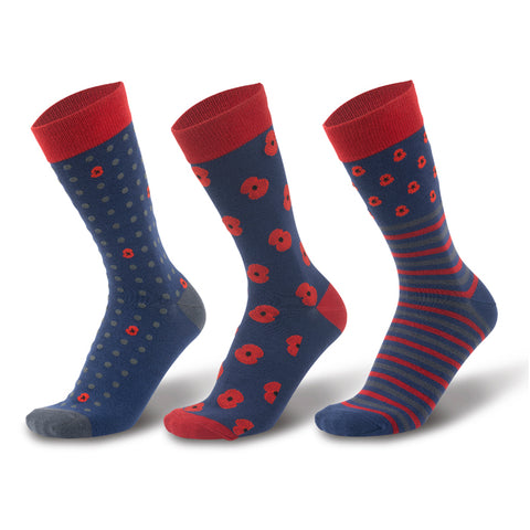 Men's Poppy Socks - Pack of 3