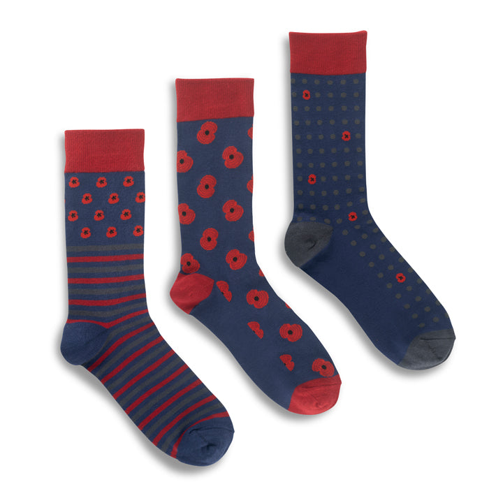 Men's Poppy Socks - Pack of 3